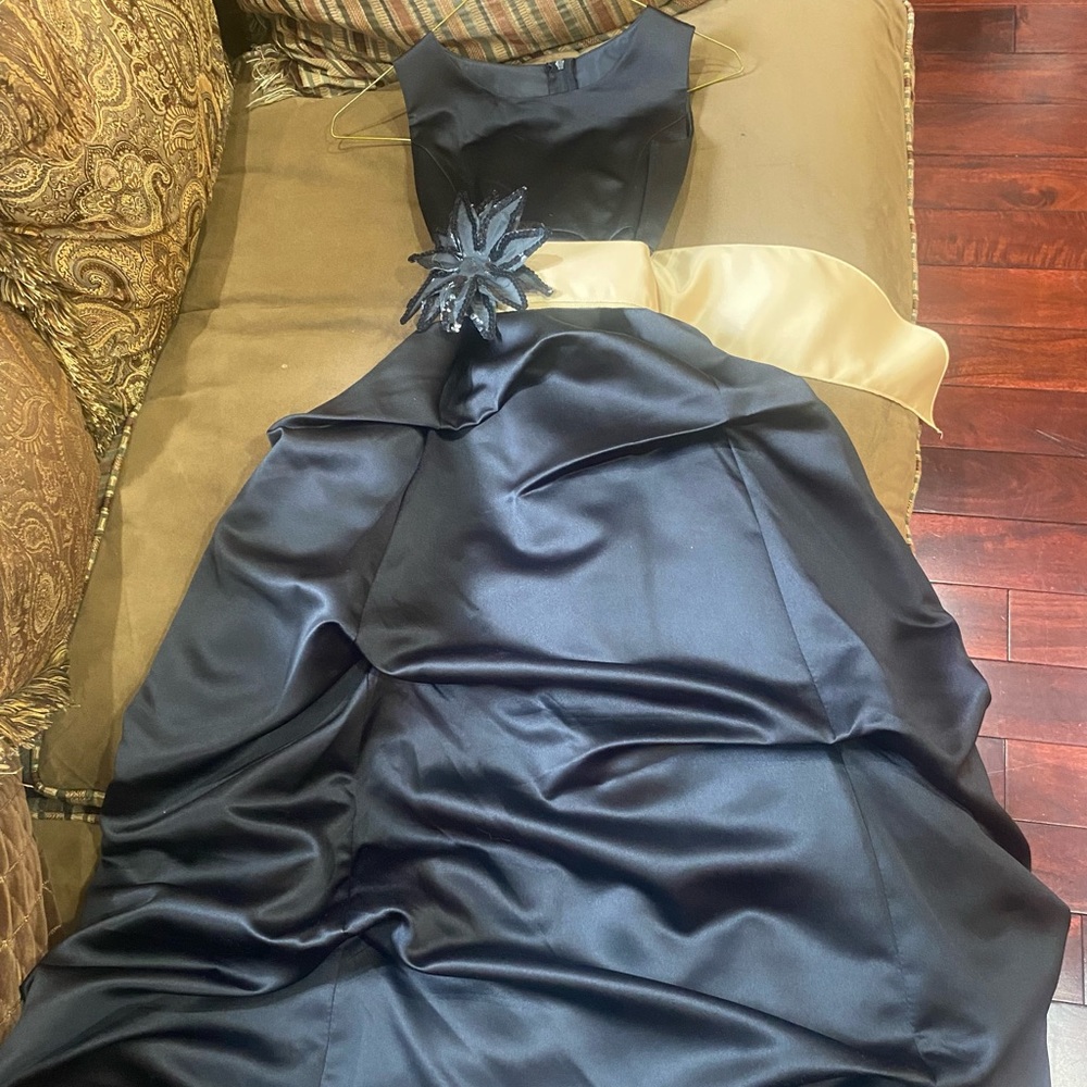Black and gold kids formal gown